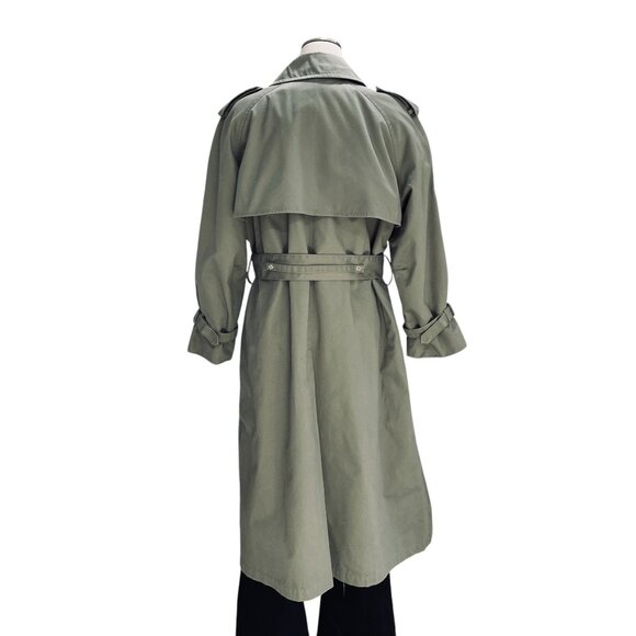 Vintage London Fog Trench Coat Double Breasted Belted Khaki Streetwear 16 1/2 R - Picture 12 of 15